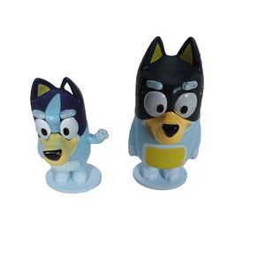 Bluey & Bandit Figures Lot Ludo Studio Mini Toy Cake Topper Kids Son and Father